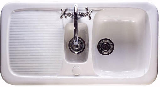 Aquitaine 1.5 bowl ceramic kitchen sink. technical image